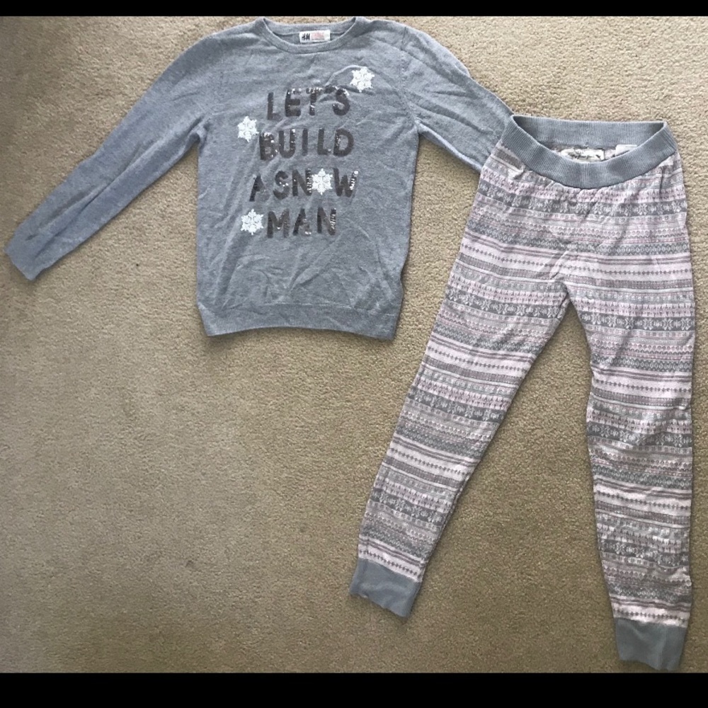Kids “Lets build a snow man” H&M lounge wear set